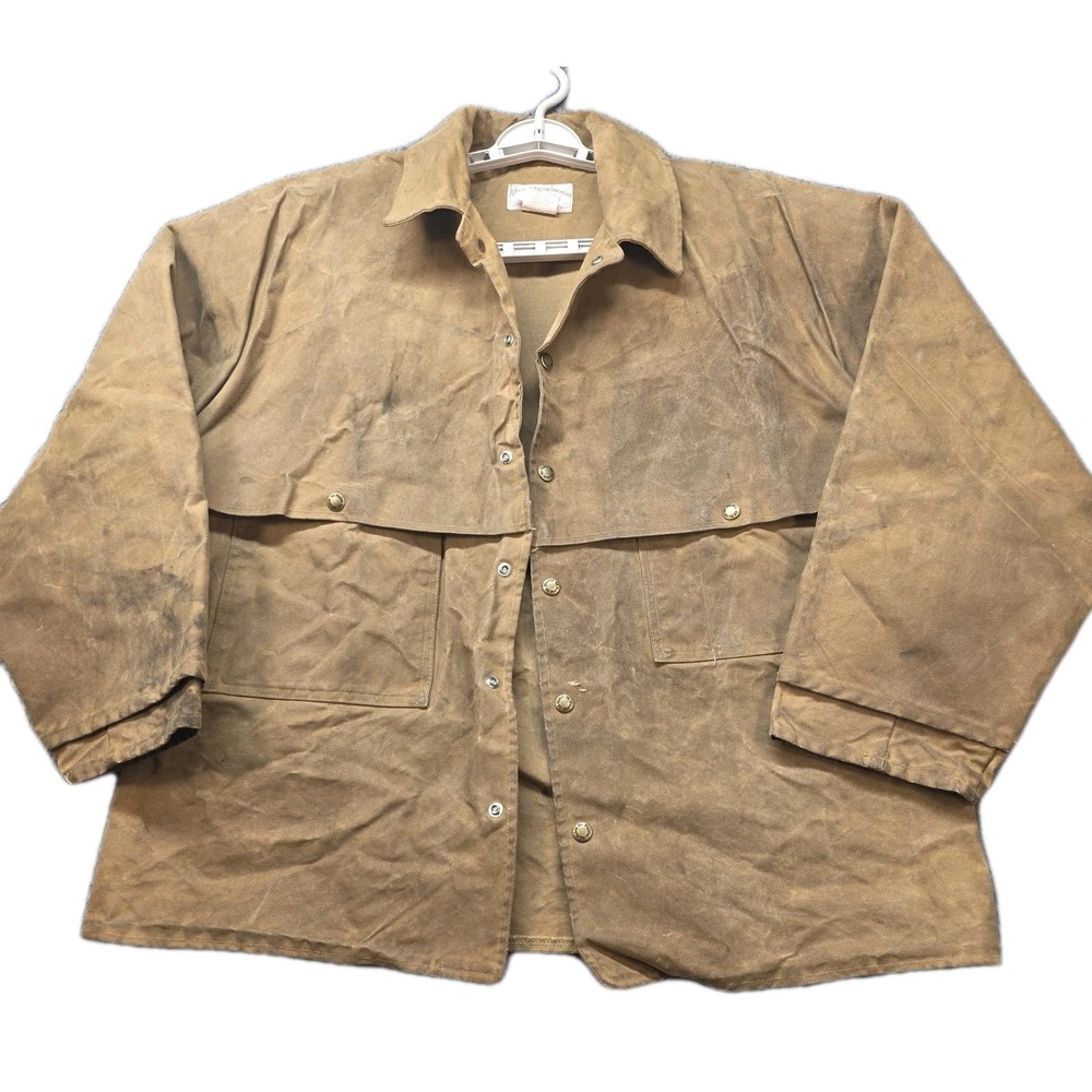 Vintage Filson Tin Cloth Cruiser Jacket Style 63 Men's XL USA Made Waxed Hunting